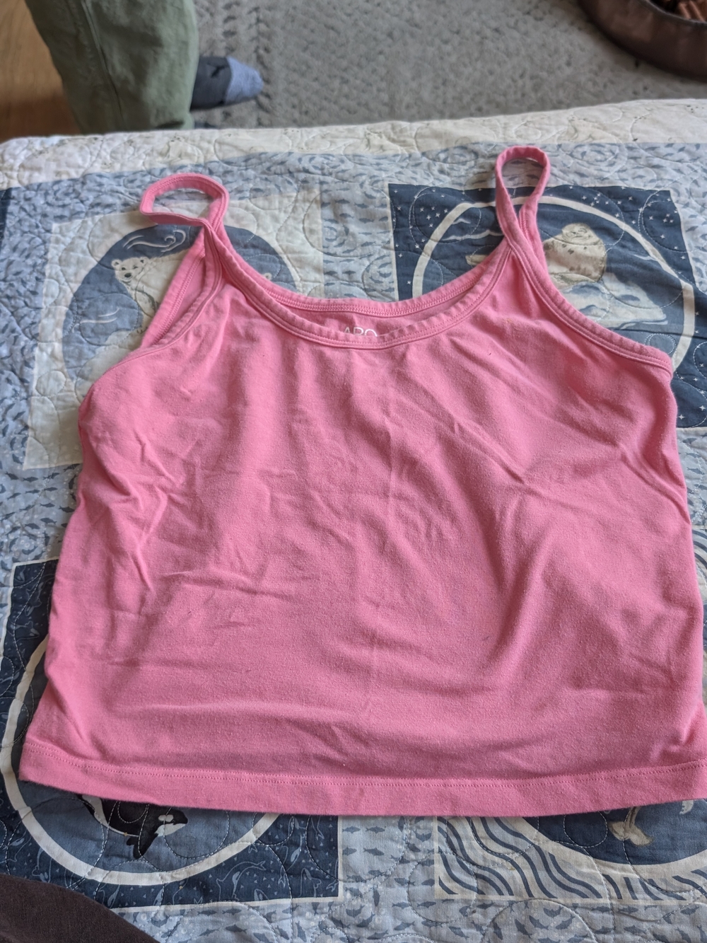 ARQ Pink Spaghetti-Strap Cropped Camisole